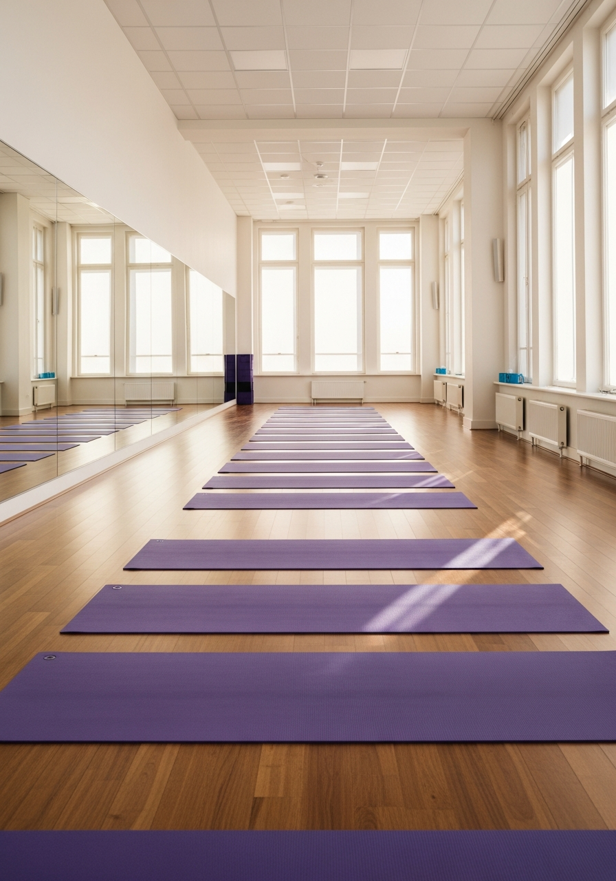 Студия: зеркала, коврики, мягкий свет